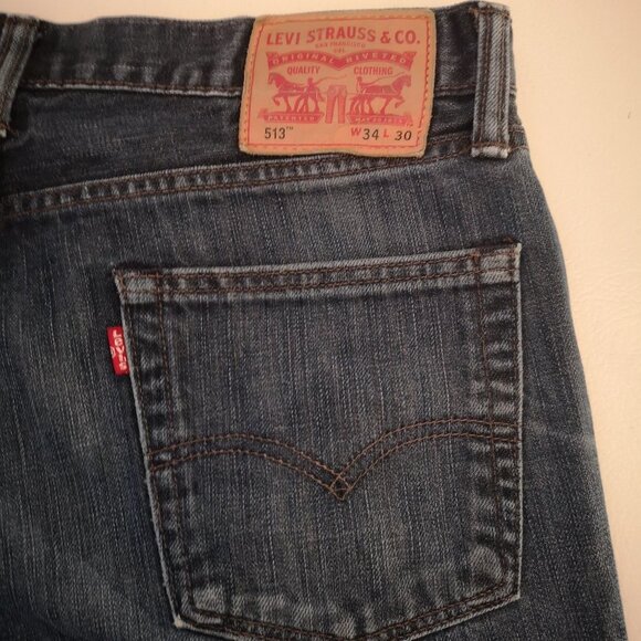 Levi's 513 Men's Straight Leg Size 34 Waist Medium Wash Jeans - Picture 6 of 10